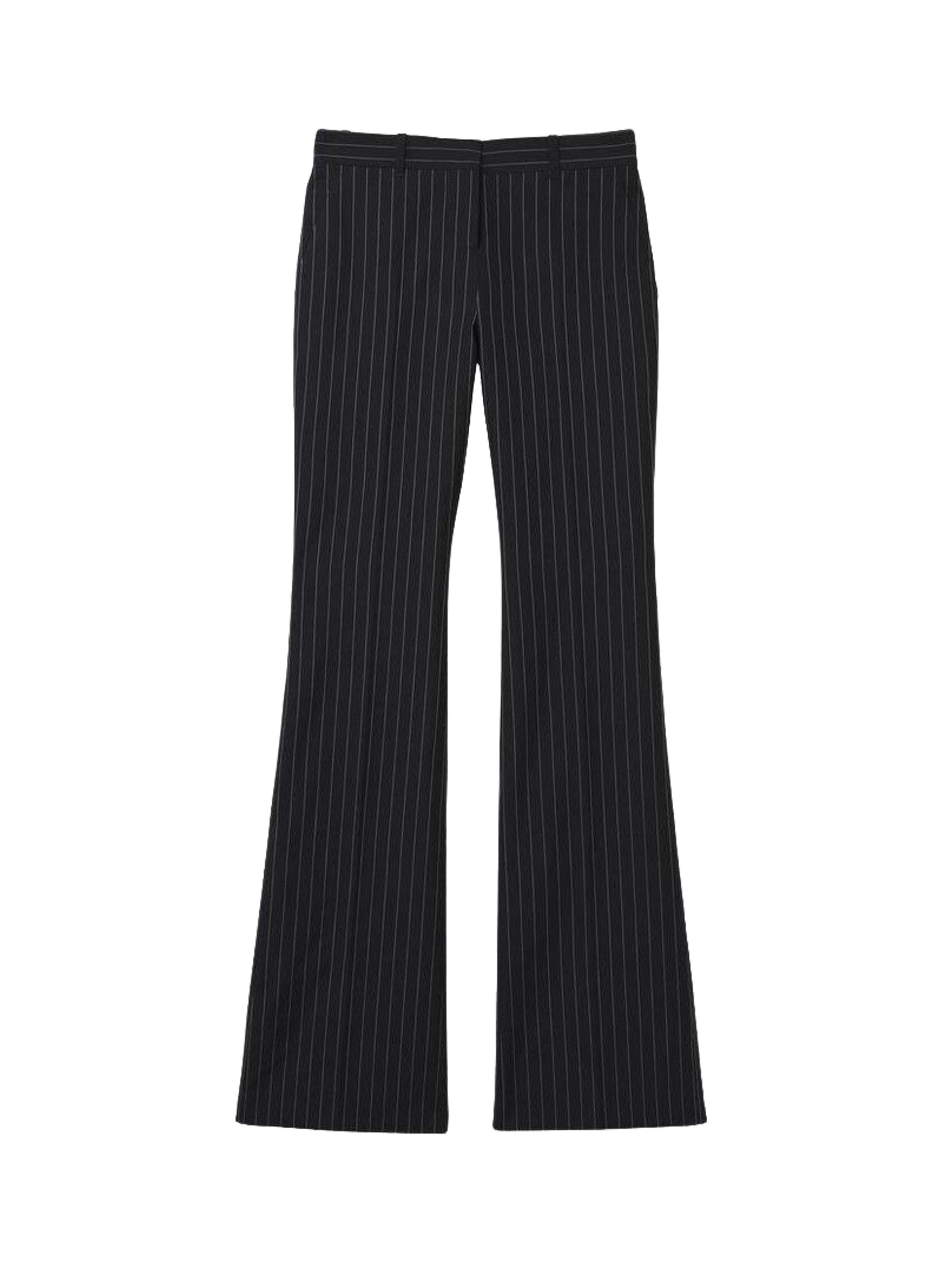 Pantalon à fines rayures en laine - Black & White