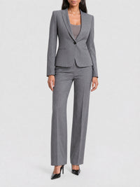 Blazer boutonné en laine - Grey Melange