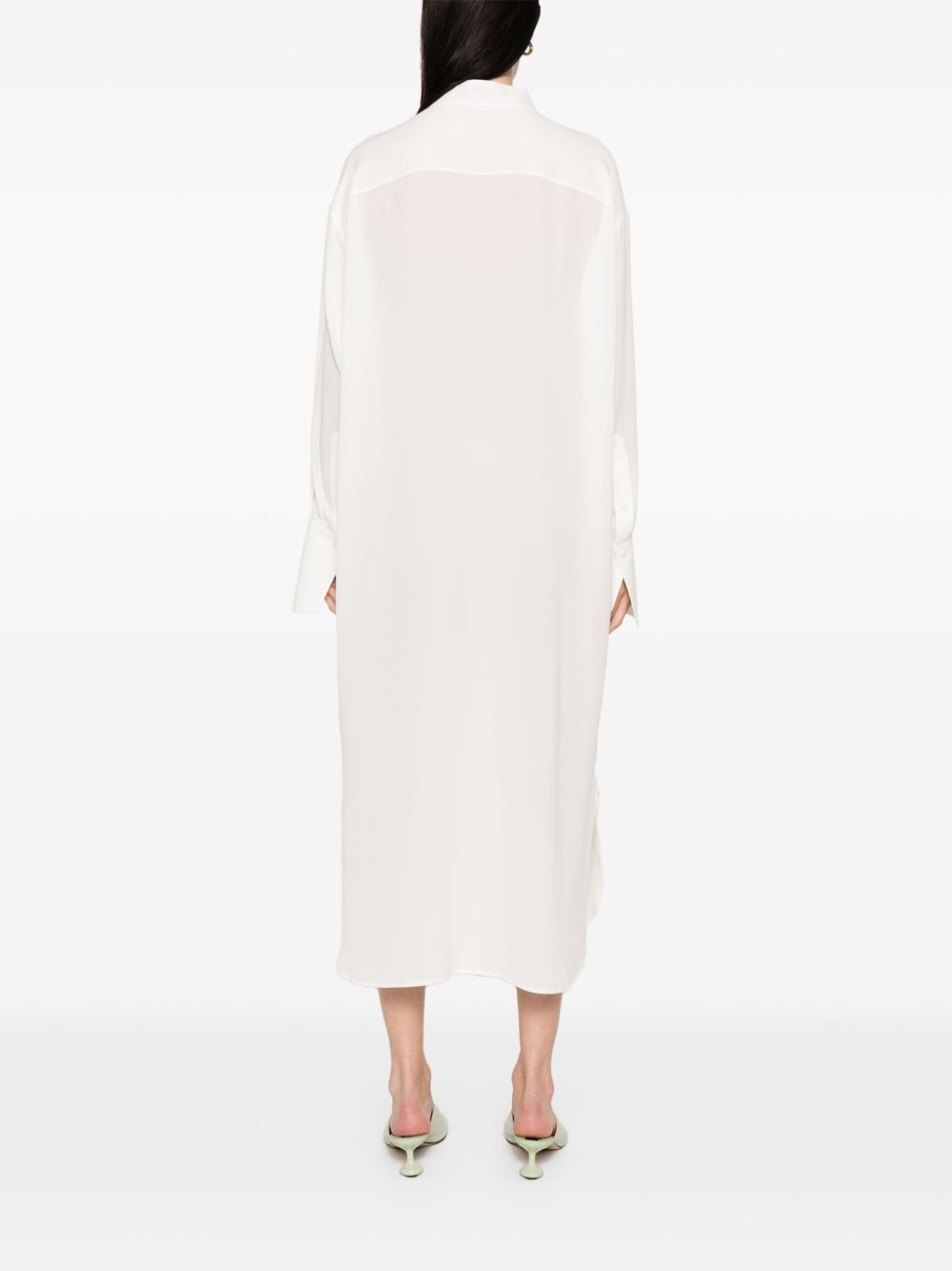 Robe chemise midi en soie - Soft White