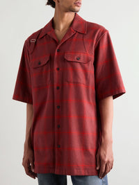 Chemise imprimée à manches courtes - Bordeaux Red