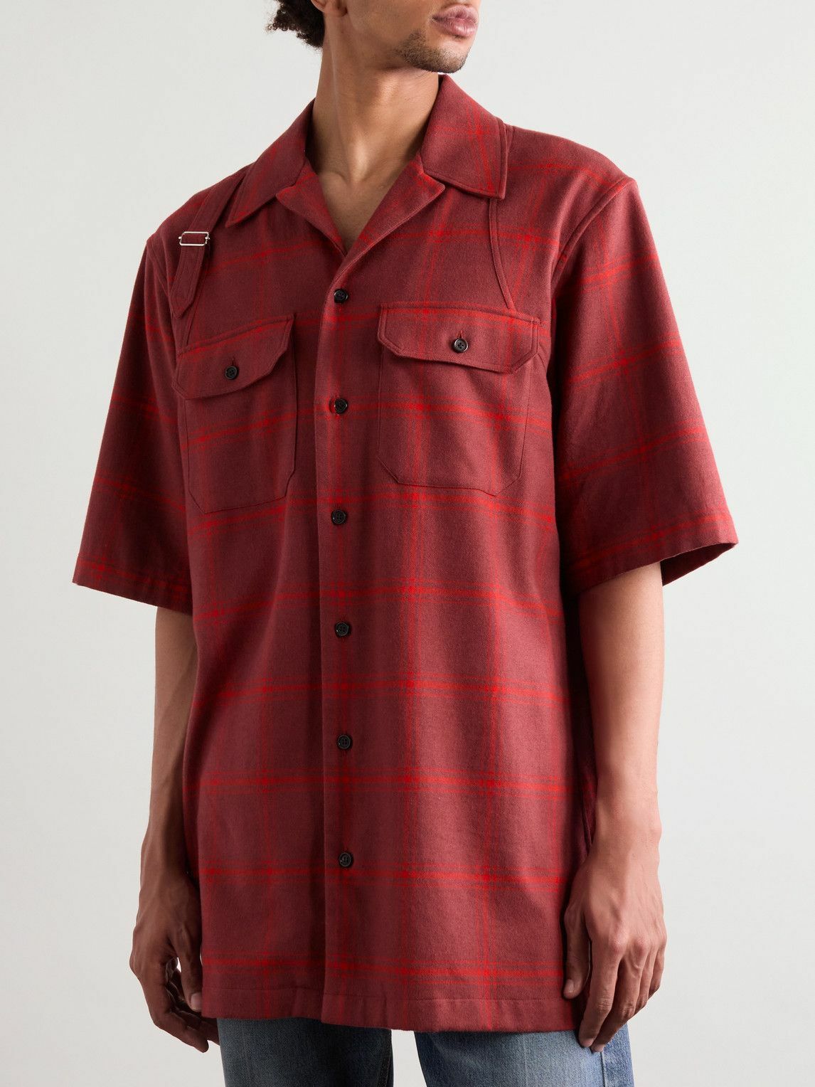 Chemise imprimée à manches courtes - Bordeaux Red
