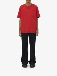 Embroidered T-shirt - Bordeaux Red