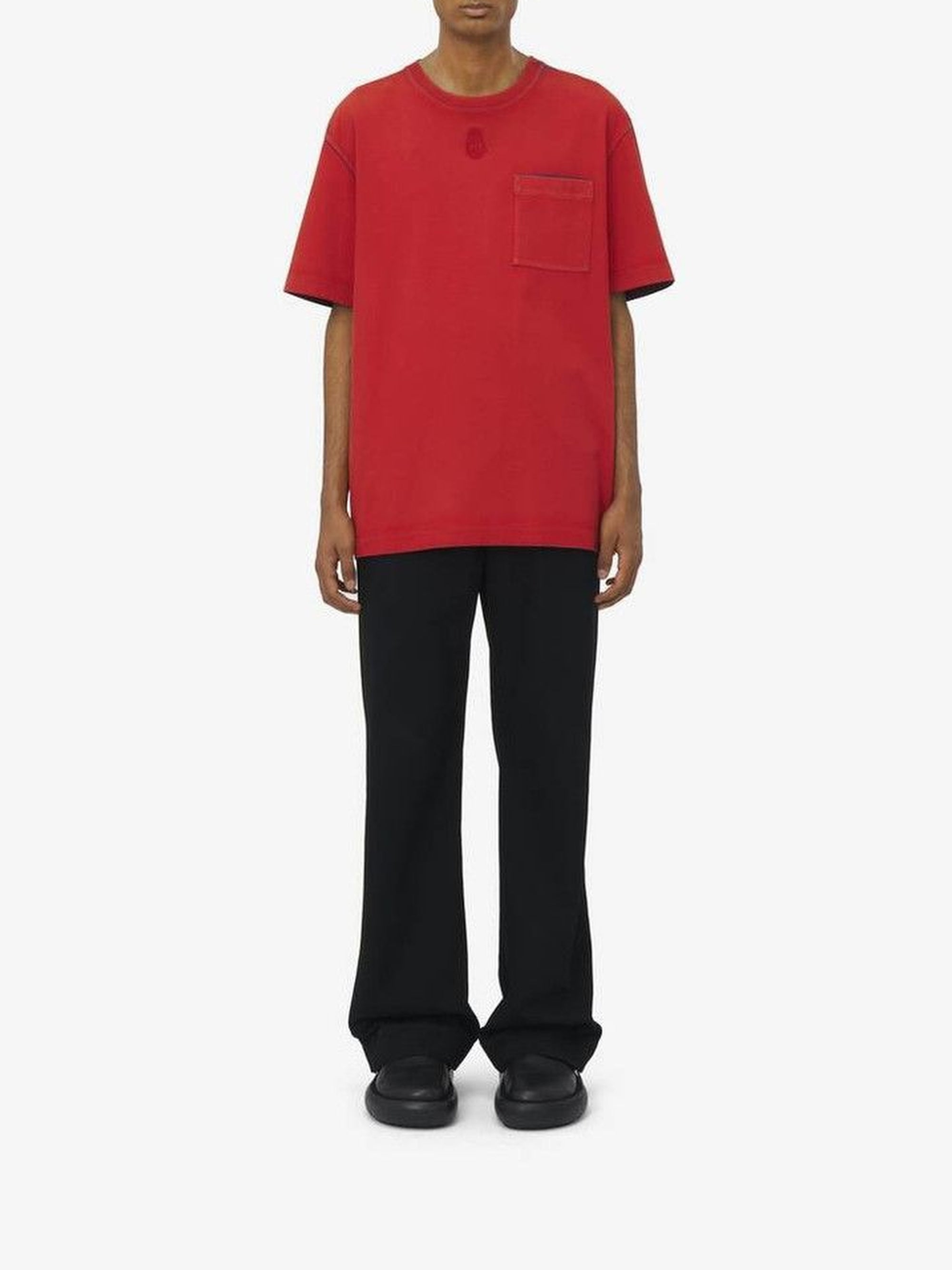 Embroidered T-shirt - Bordeaux Red
