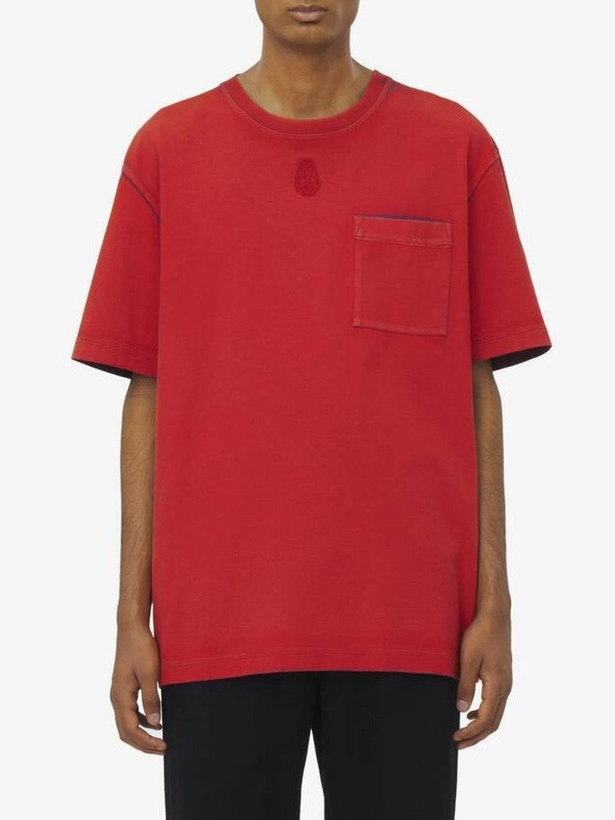 Embroidered T-shirt - Bordeaux Red