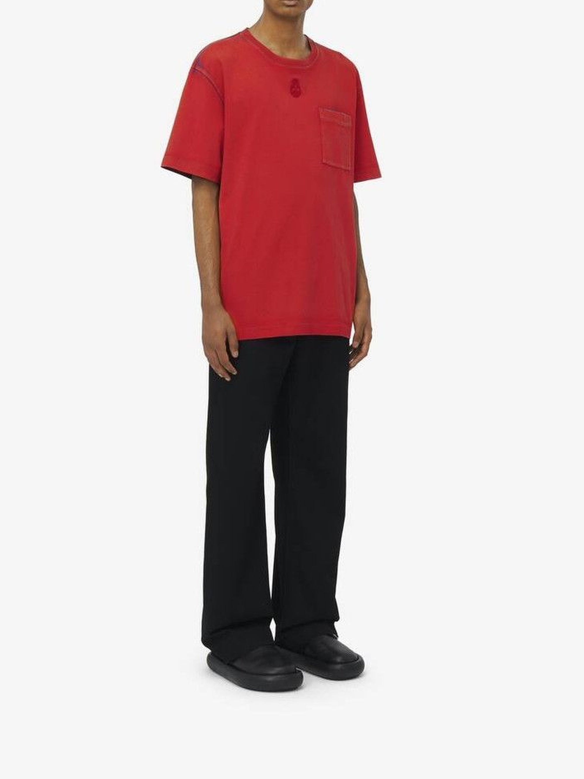 Embroidered T-shirt - Bordeaux Red