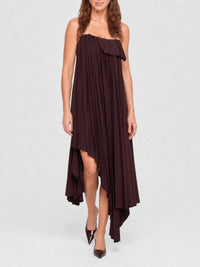 Robe asymétrique drapée - Burgundy