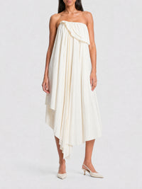 Robe asymétrique drapée - Ivory