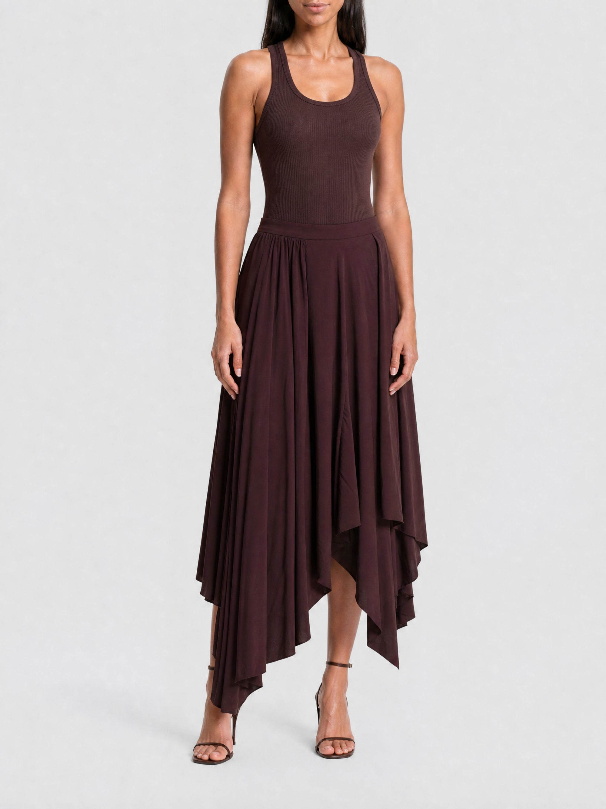 Jupe asymétrique plissée - Burgundy