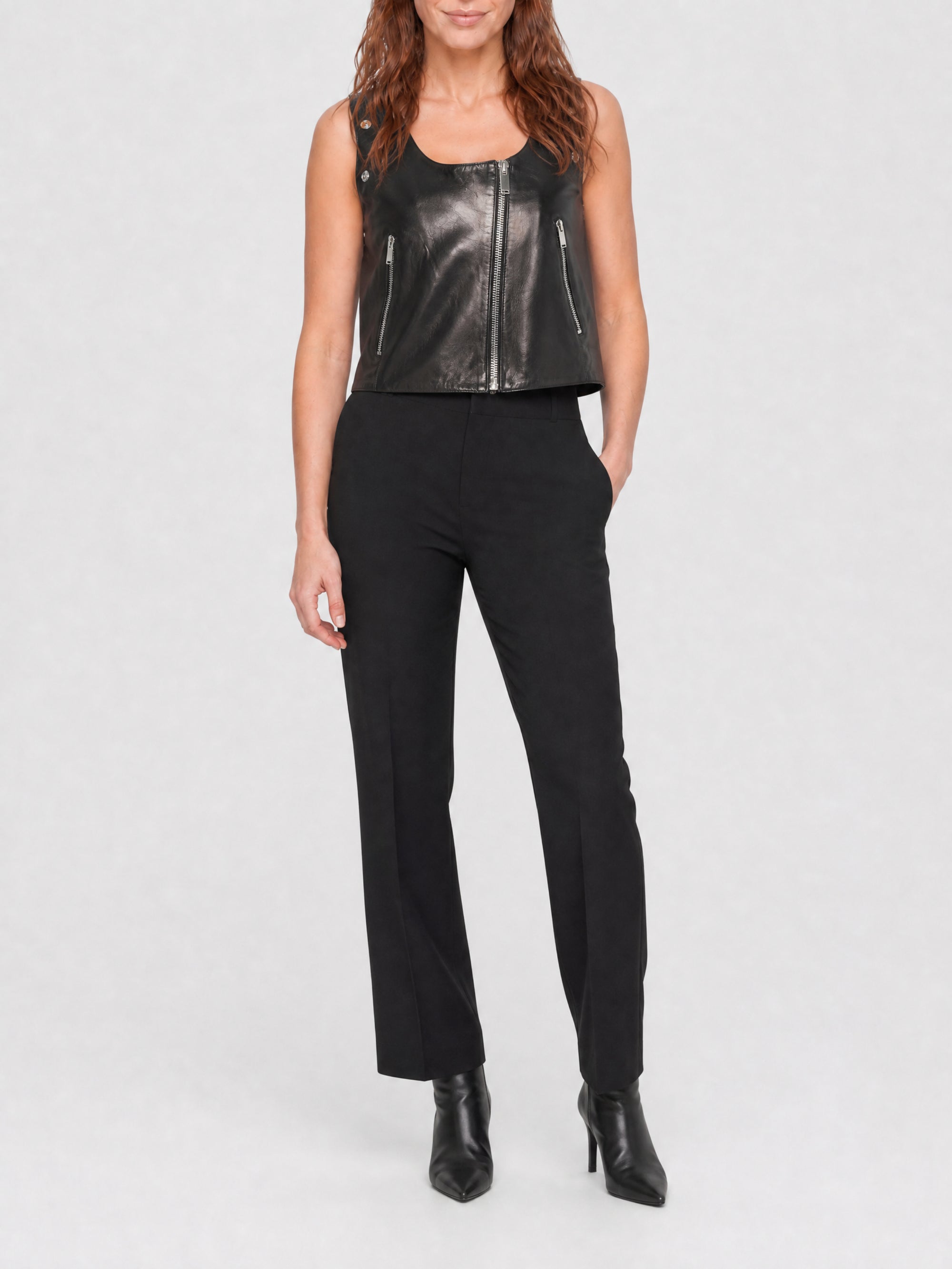 Veste sans manches en cuir - Black
