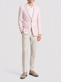 Blazer boutonné en laine - Rose