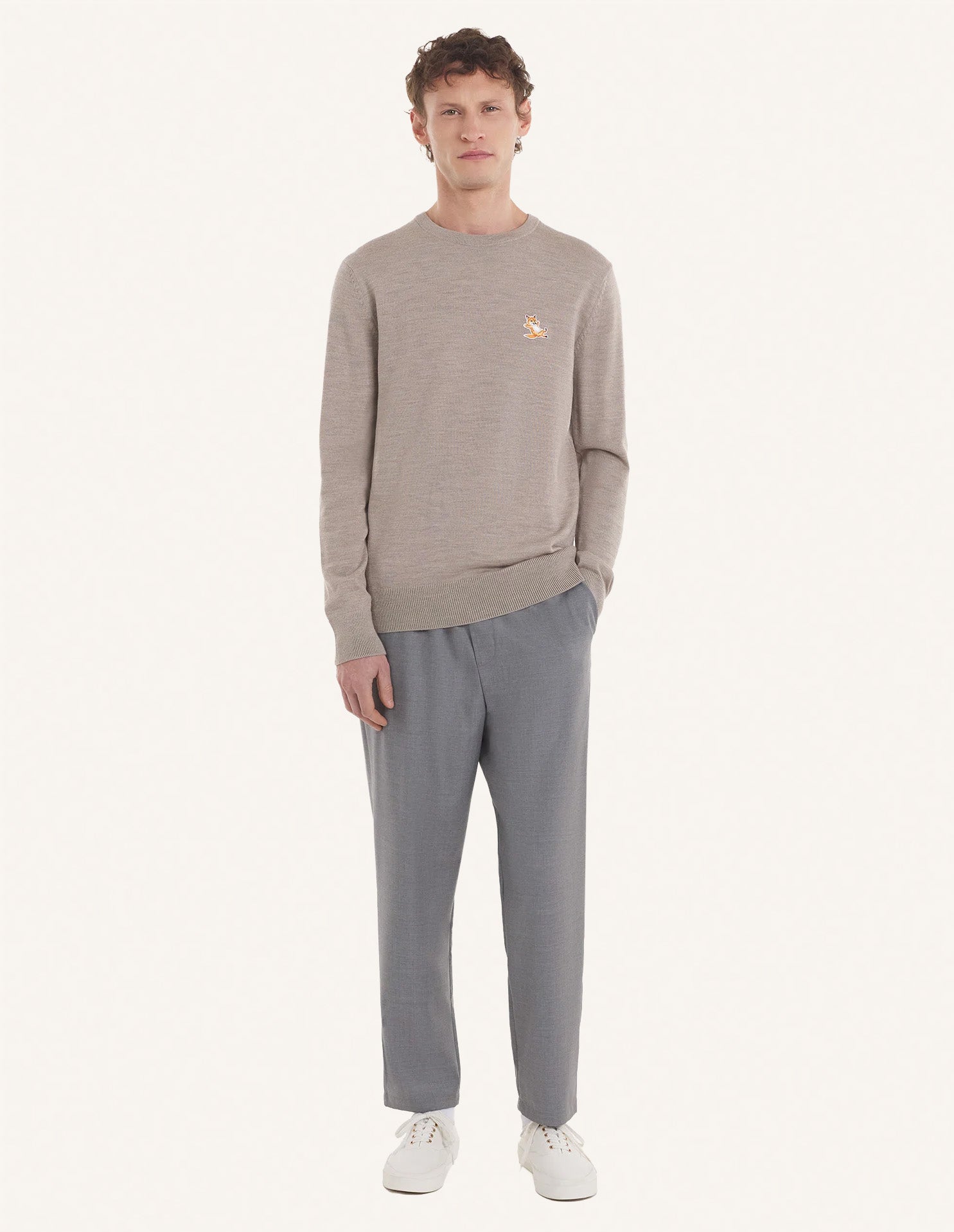 Chillax Merino Regular Jumper - Beige Melange