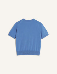 Baby Fox Fine Merino Short Sleeve Cardigan - Dutch Blue