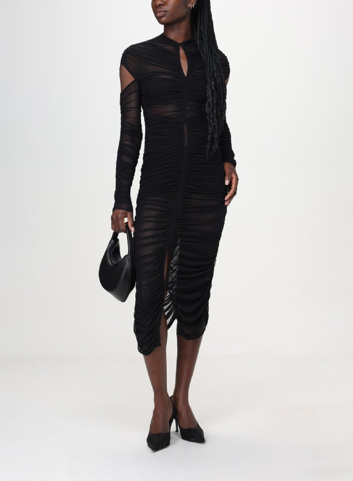BLACK // black mini smooth spiral curve 02