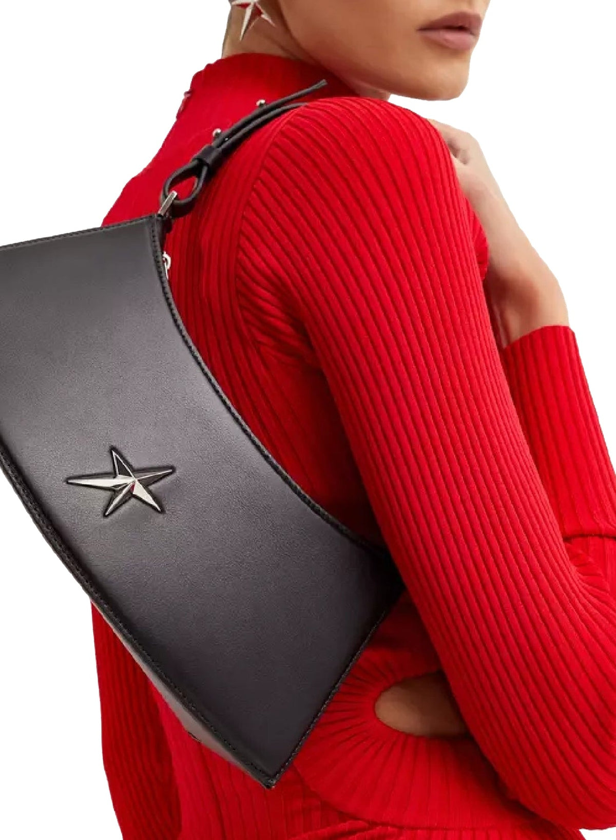 BLACK // black leather zenith bag
