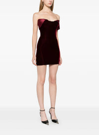 BLOOD RED // blood red velvet and satin mini dress