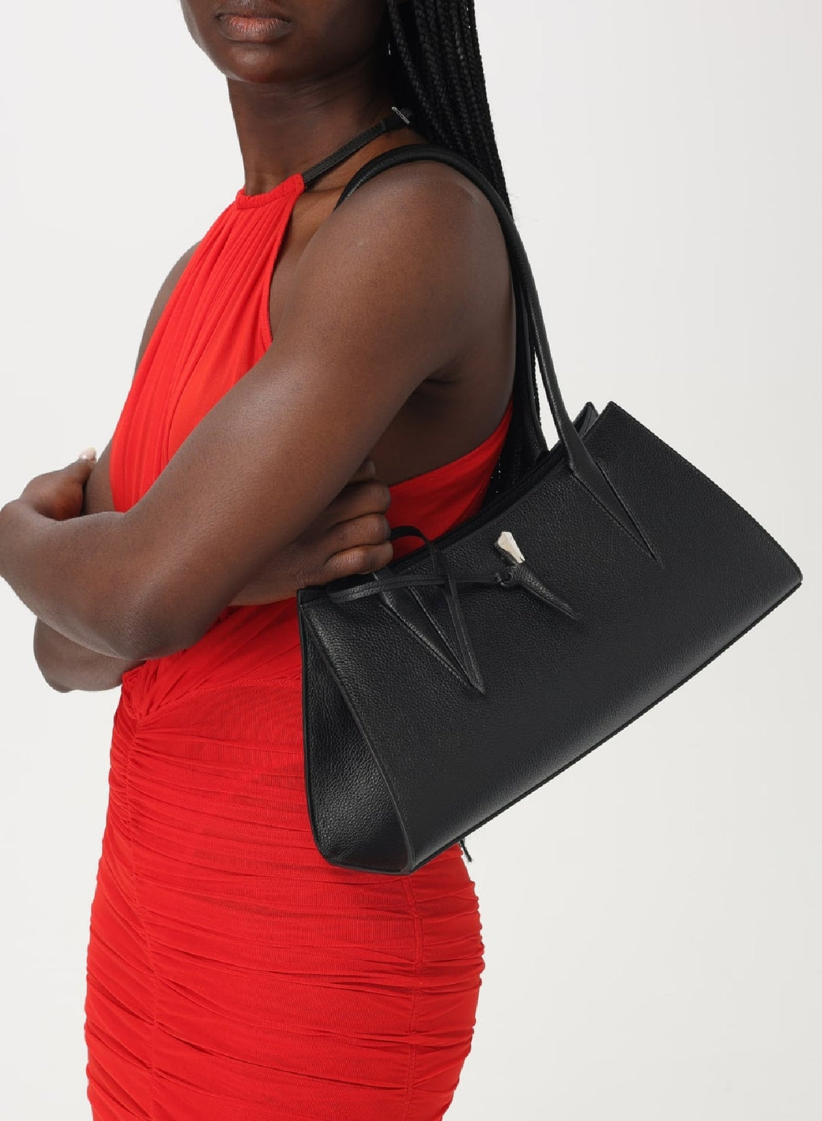 Petit sac Fang en cuir - Black