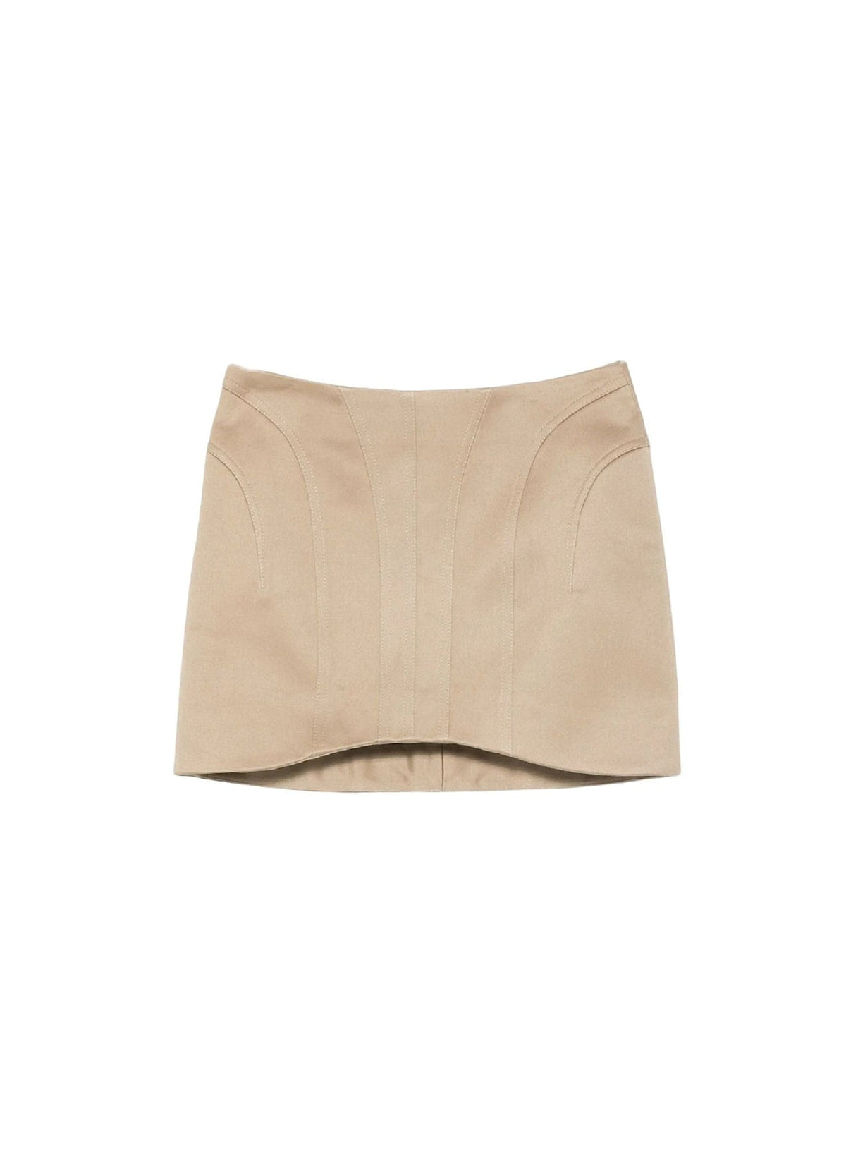 BEIGE // beige tailored mini skirt