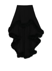 Cascade-style skirt in a wool blend – Black