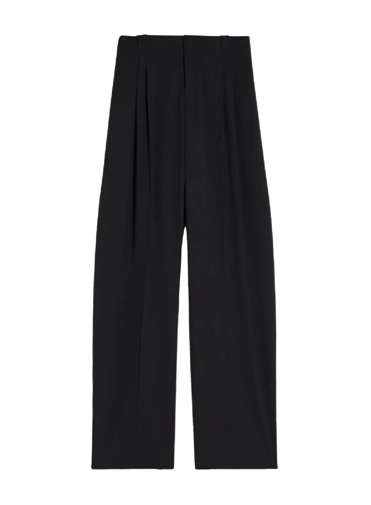 BLACK // black pleated wide-leg trousers