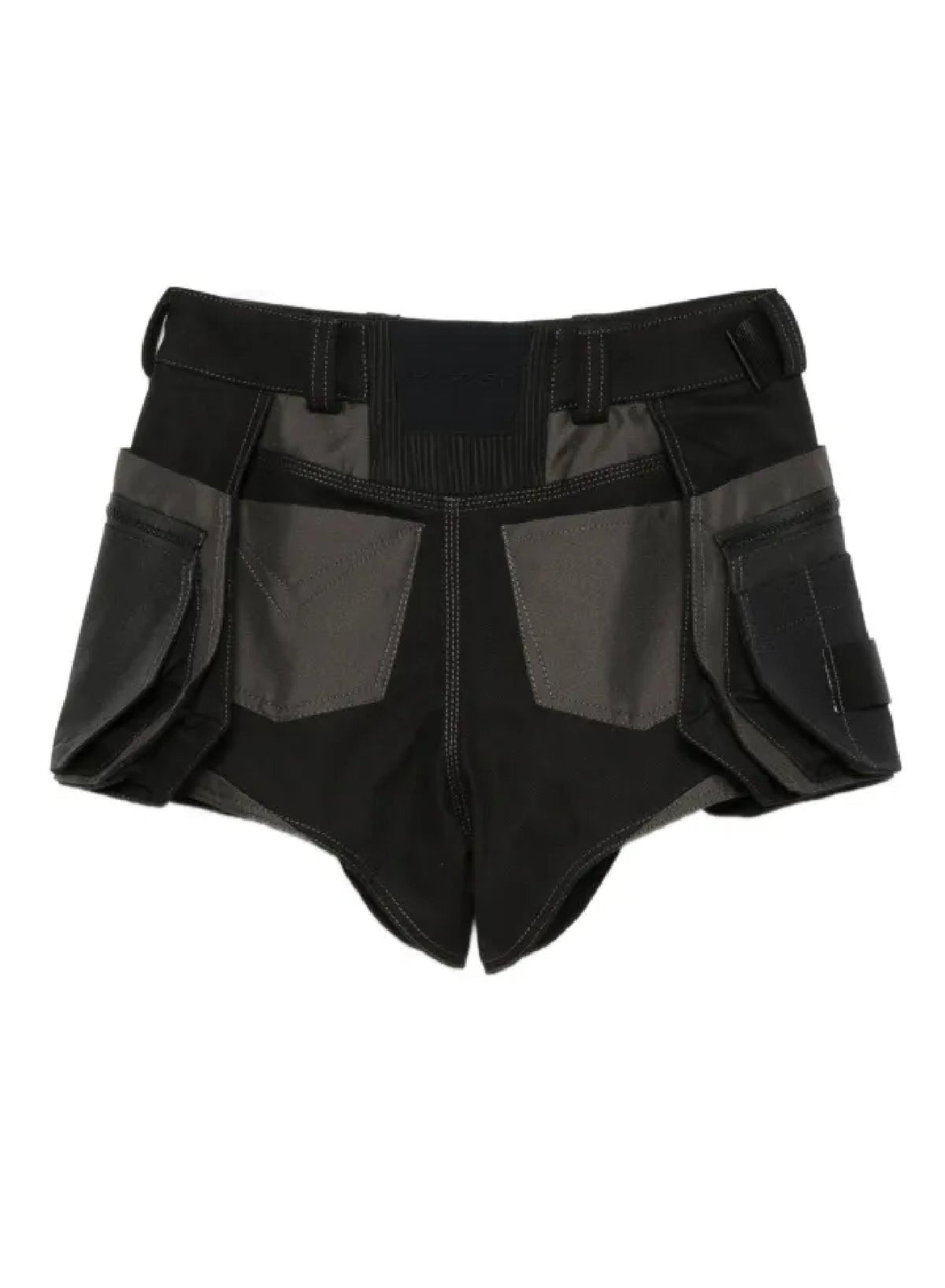 BLACK / GREY // grey technical fabric cargo shorts