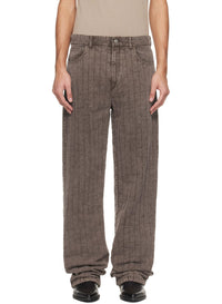 ACID BROWN // brown straight quilted pants