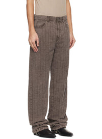 ACID BROWN // brown straight quilted pants