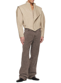 ACID BROWN // brown straight quilted pants