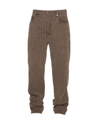 ACID BROWN // brown straight quilted pants