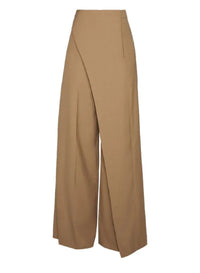 DARK BEIGE // beige asymmetric wide pants