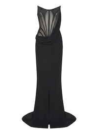 BLACK // black mugler signature corset gown