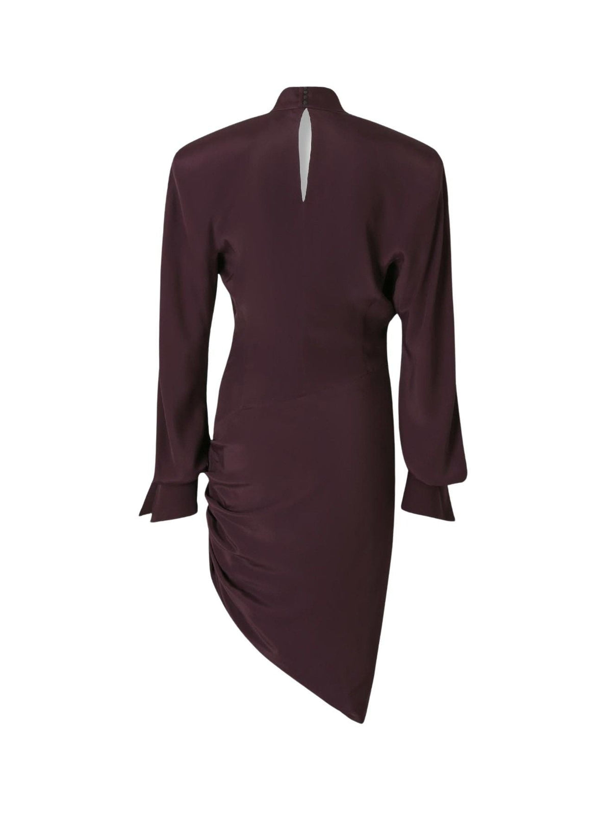 DARK PLUM // burgundy draped scarf dress