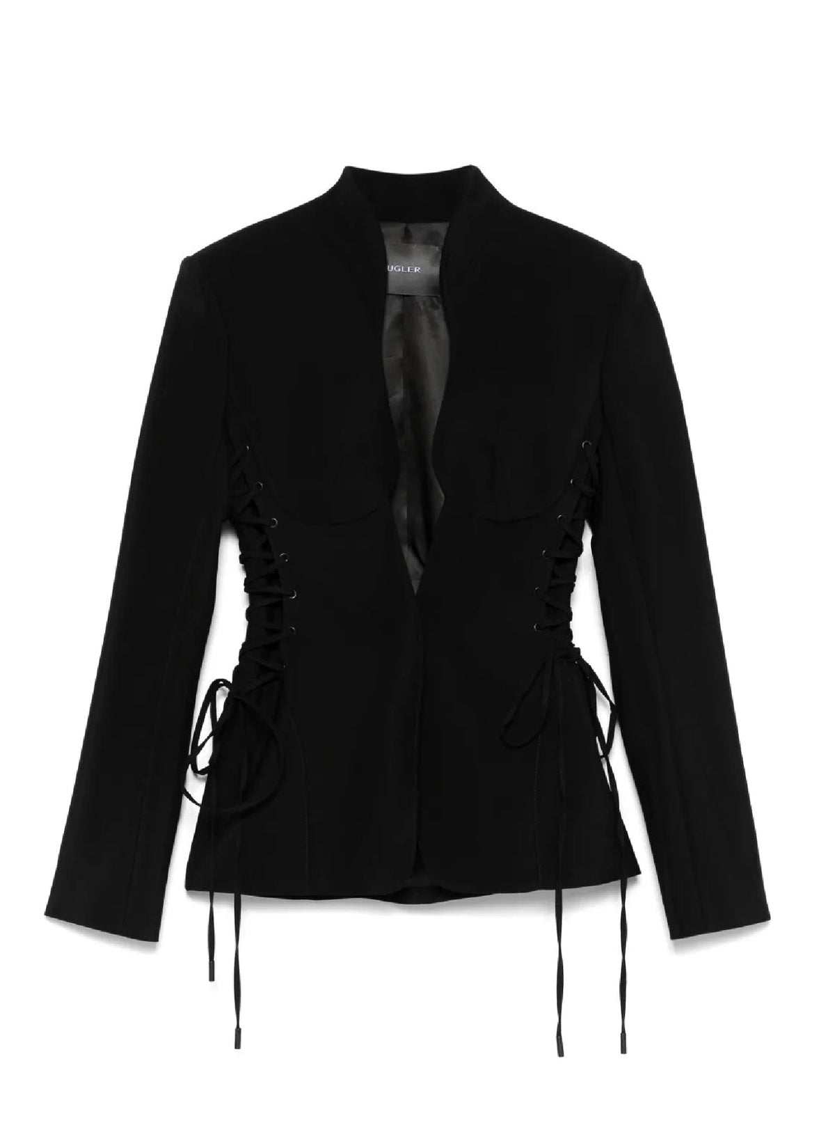 BLACK // black sculptural laced jacket