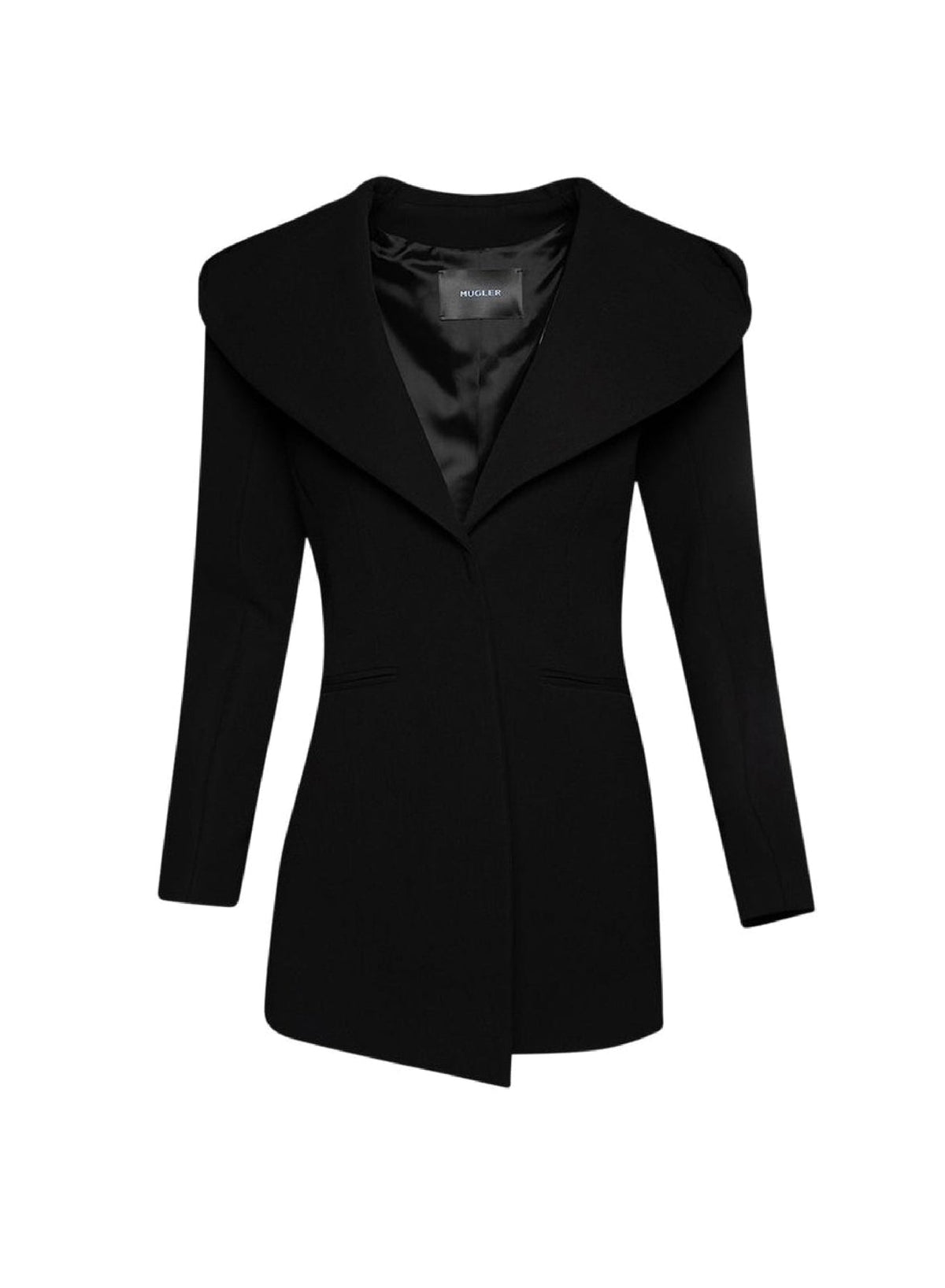 BLACK // black hooded tailored jacket