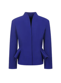 ULTRABLUE // blue flared wool jacket