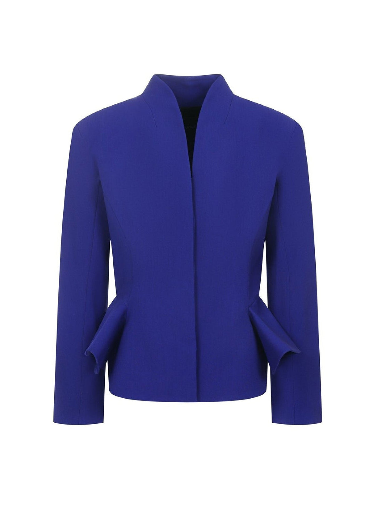 ULTRABLUE // blue flared wool jacket