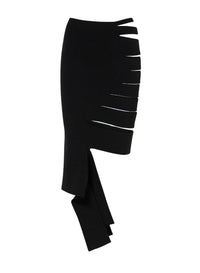 BLACK // black bandage knit skirt
