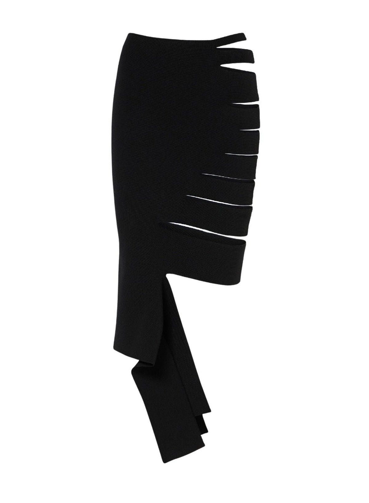 BLACK // black bandage knit skirt