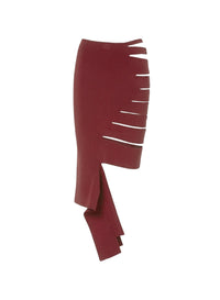 BURGUNDY // burgundy bandage knit skirt