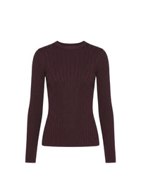 DARK BURGUNDY // burgundy sculpting knit top