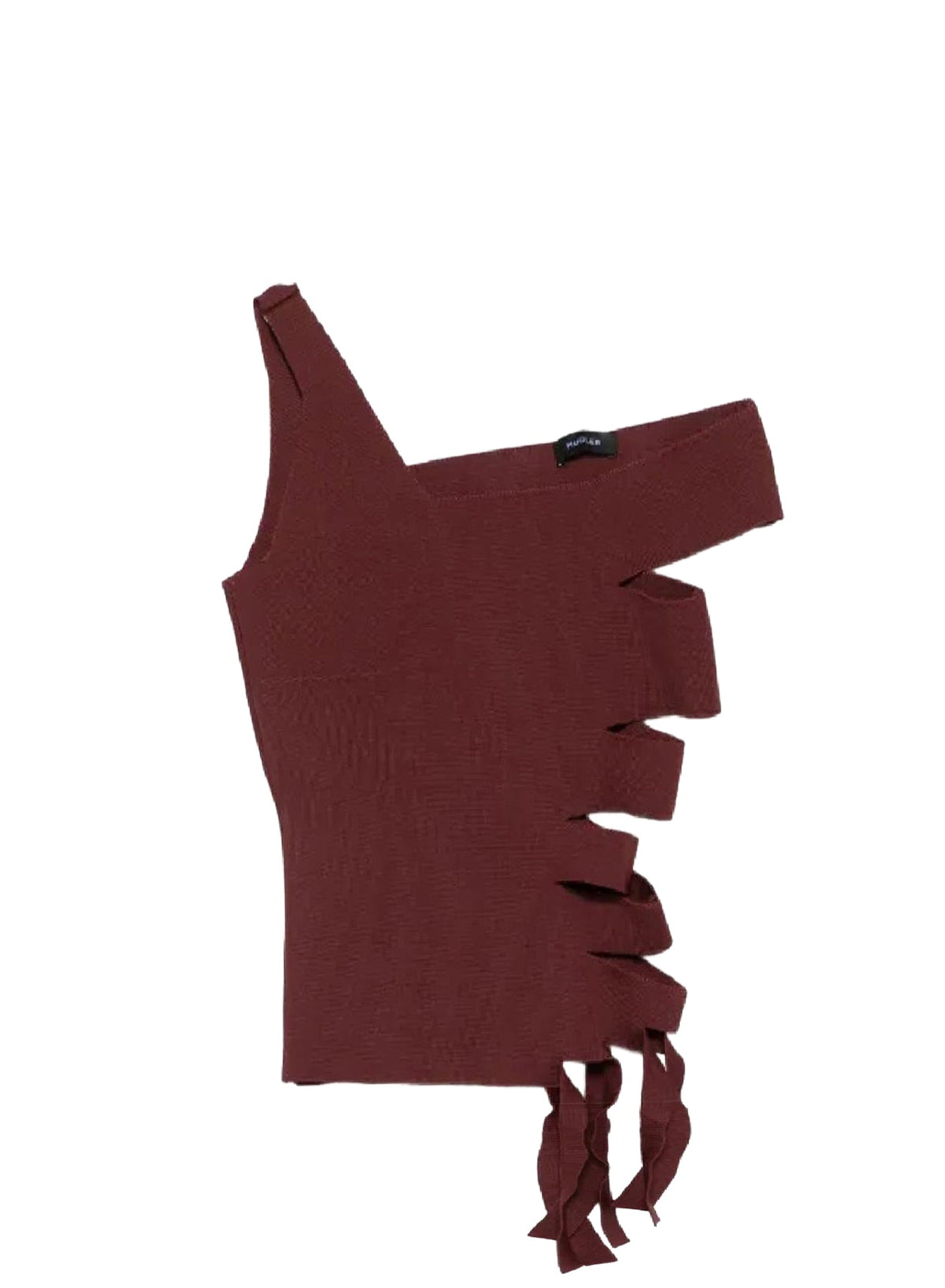 BURGUNDY // burgundy bandage knit top