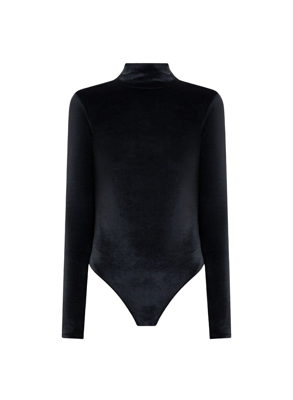 BLACK // black open-back velvet bodysuit