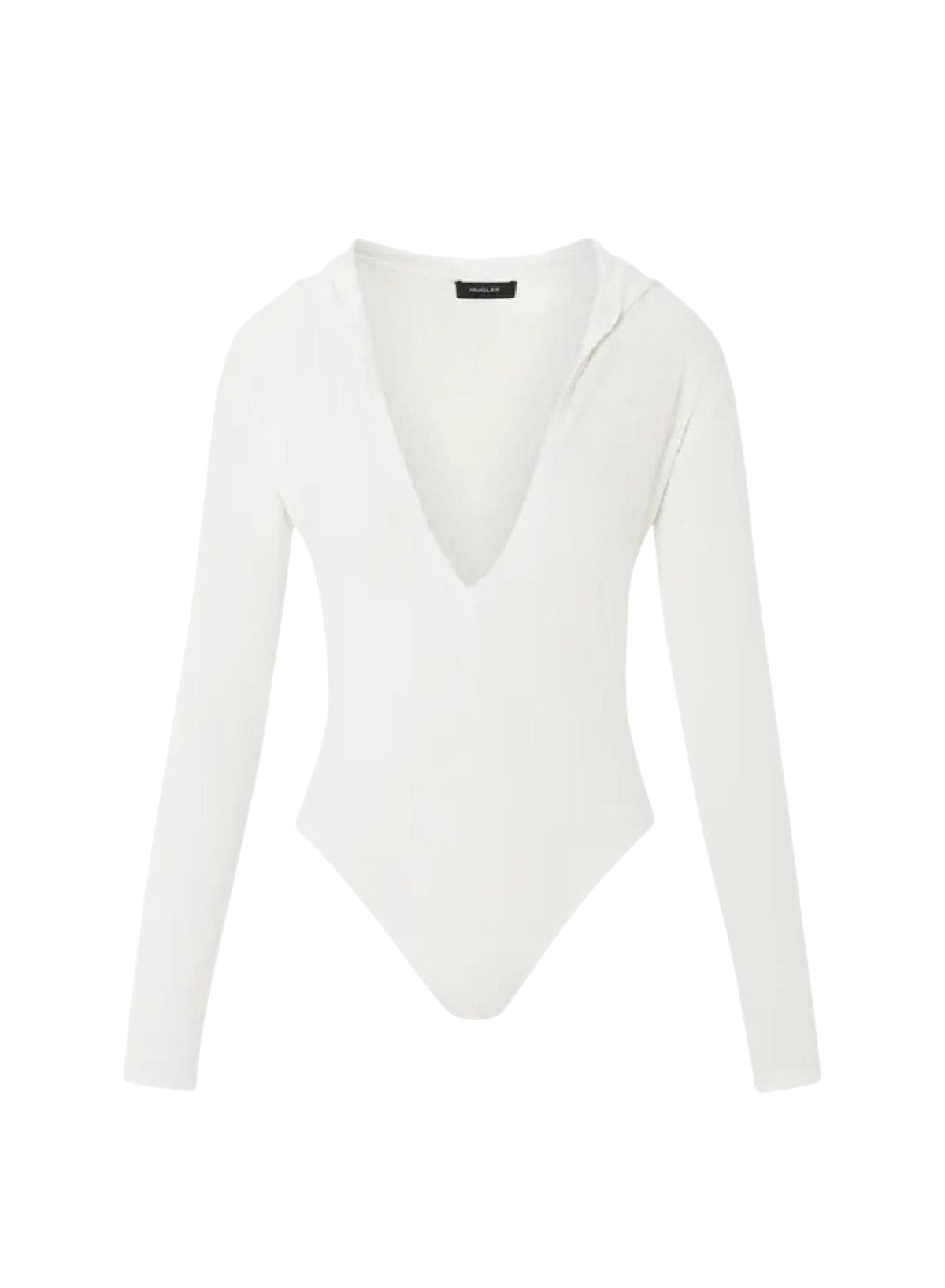 V-neck hooded bodysuit – Snow