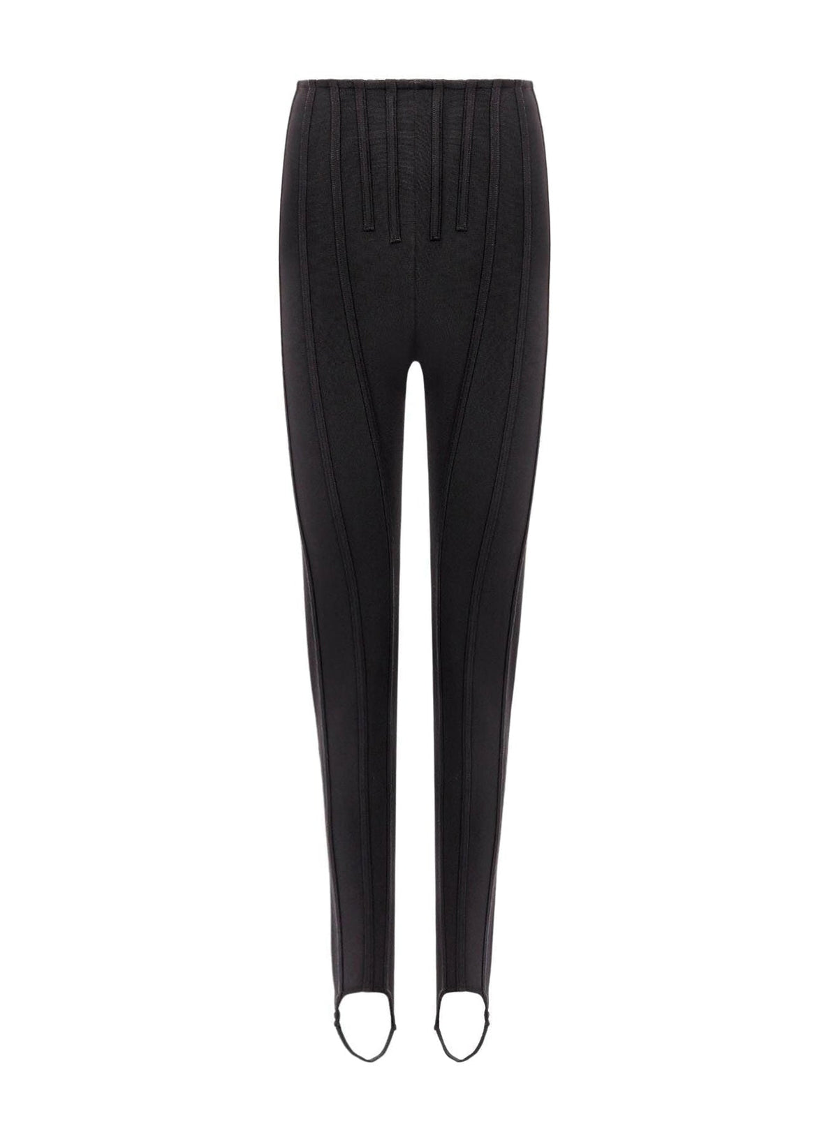 BLACK // black boned knit leggings