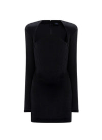 BLACK // black velvet mini dress