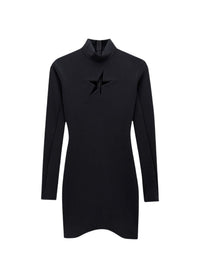 Star Long-Sleeved Dress - Black