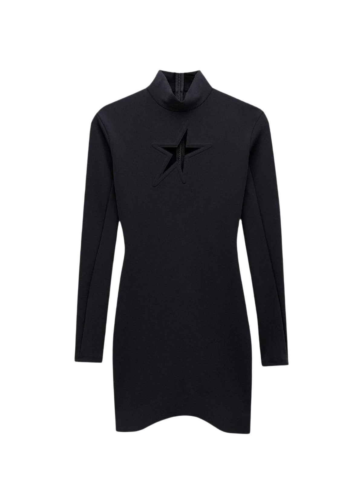 Star Long-Sleeved Dress - Black