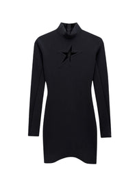 BLACK // black star long sleeve dress