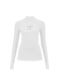 SNOW // white star top