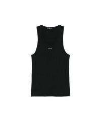 BLACK // black logo tank top
