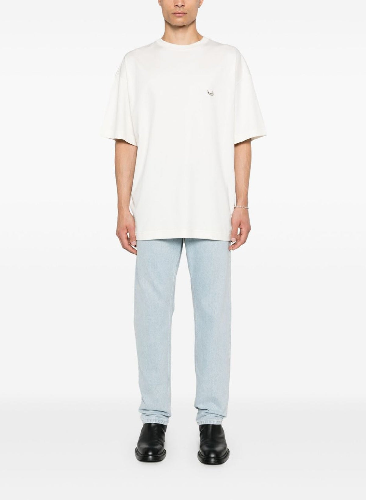 SNOW // white pierced t-shirt